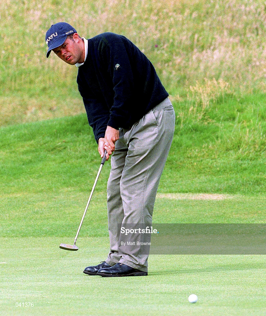 30 June 2000; Sean Quinlivan of Ireland putts on the seventh green during the second day of the Murphy's Irish Open Golf Championship at Ballybunion Golf Club in Kerry. Photo by Matt Browne/Sportsfile