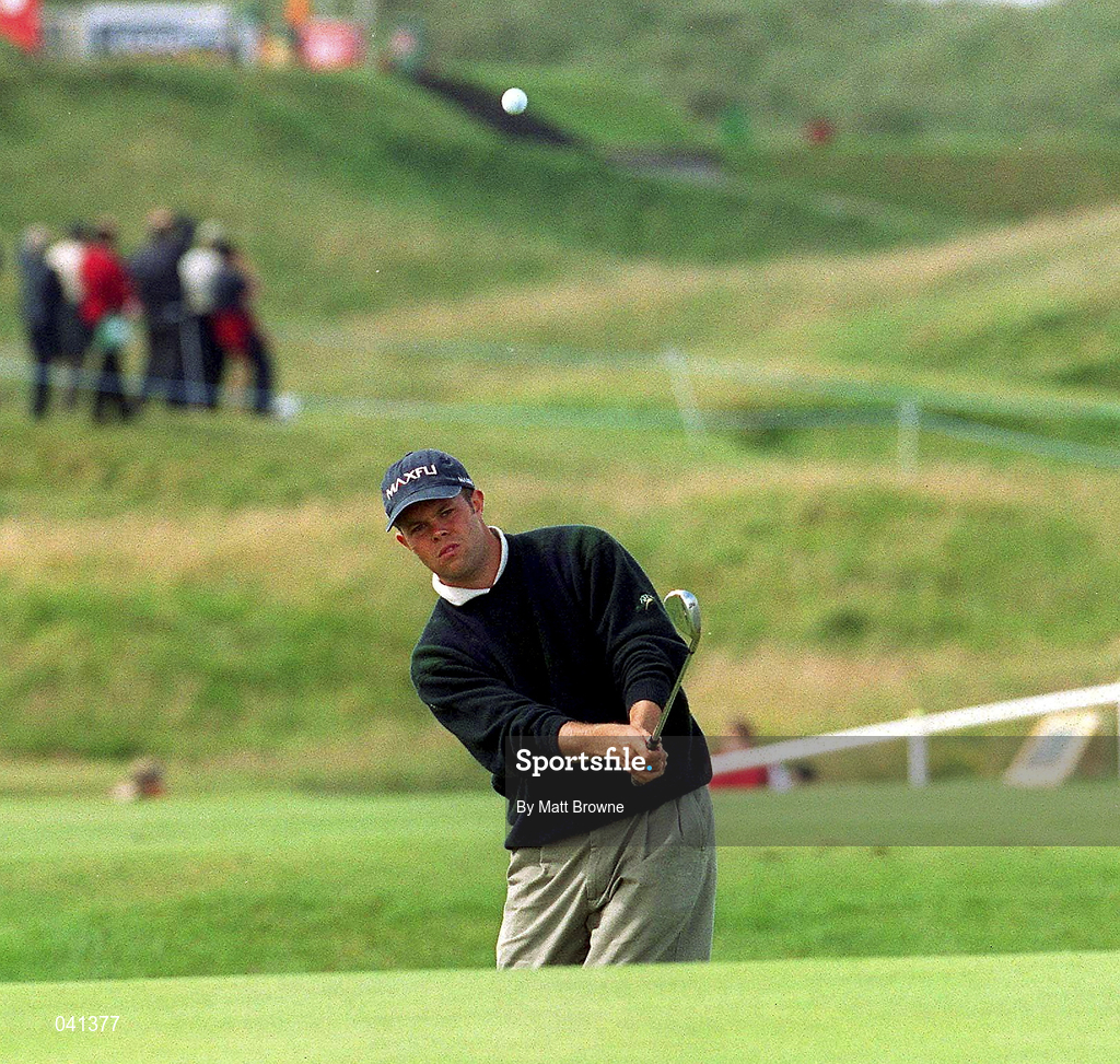 30 June 2000; Sean Quinlivan of Ireland chips on the eighth green during the second day of the Murphy's Irish Open Golf Championship at Ballybunion Golf Club in Kerry. Photo by Matt Browne/Sportsfile