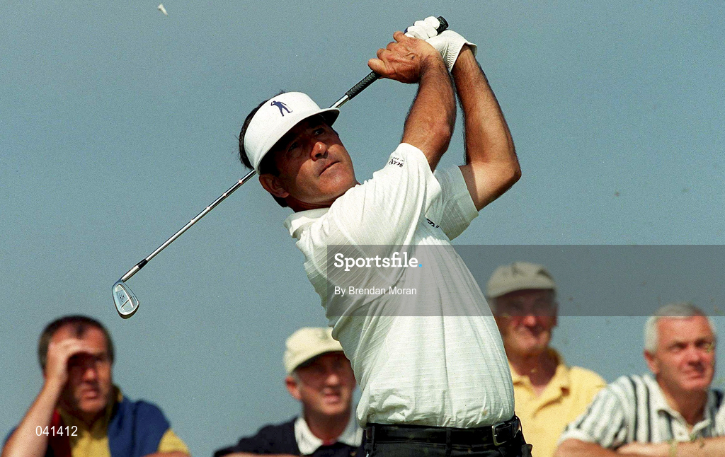 30 June 2000; Seve Ballesteros of Spain watches his shot from the third tee box during the second day of the Murphy's Irish Open Golf Championship at Ballybunion Golf Club in Kerry. Photo by Brendan Moran/Sportsfile