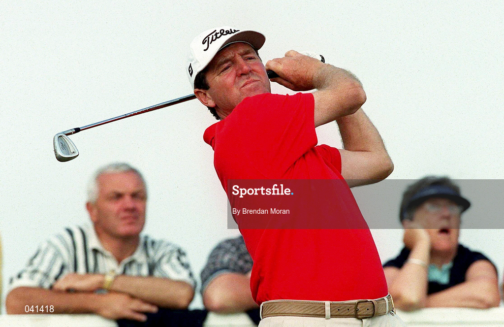30 June 2000; Des Smyth of Ireland watches his shot from the third tee box during the second day of the Murphy's Irish Open Golf Championship at Ballybunion Golf Club in Kerry. Photo by Brendan Moran/Sportsfile