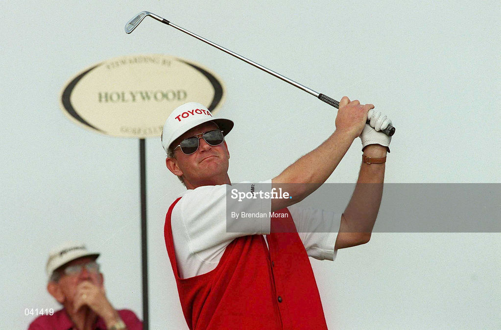 30 June 2000; Sandy Lyle of Scotland watches his shot from the third tee box during the second day of the Murphy's Irish Open Golf Championship at Ballybunion Golf Club in Kerry. Photo by Brendan Moran/Sportsfile