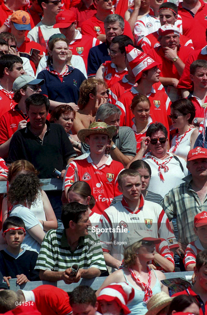 18 June 2000; Cork fans during the Bank of Ireland Munster Senior Football Championship Semi-Final match between Kerry and Cork at Fitzgerald Stadium in Killarney, Kerry. Photo by Damien Eagers/Sportsfile