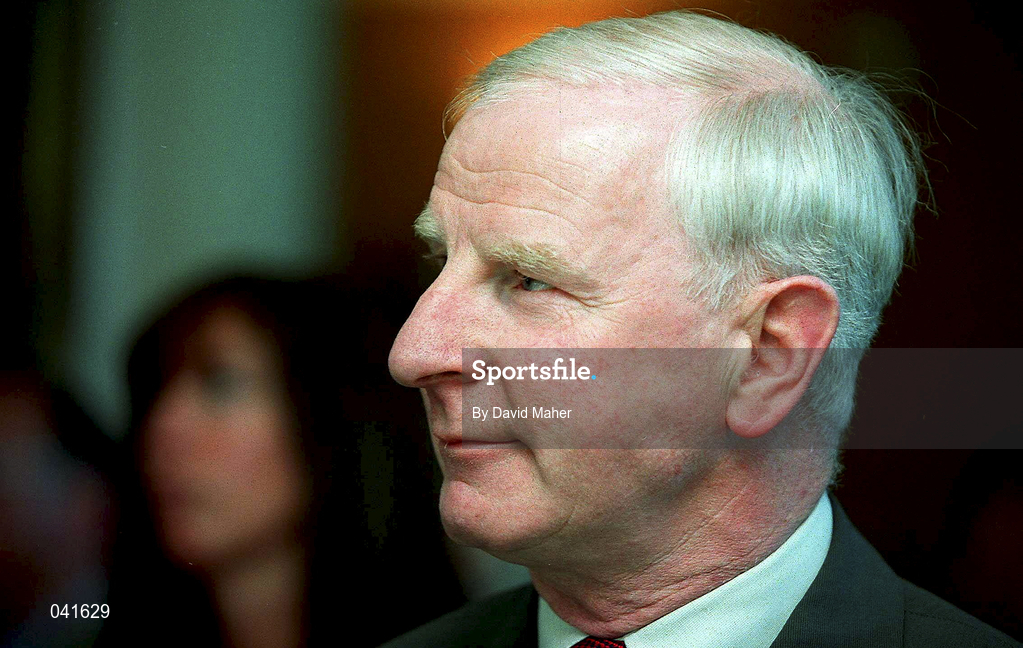 28 June 2000; President of the Olympic Council of Ireland Pat Hickey at the official launch at the Raddisson Hotel, Dublin, of the new adidas Irish Olympic team kit for the Sydney 2000 Summer Olympic Games. Photo by David Maher/Sportsfile