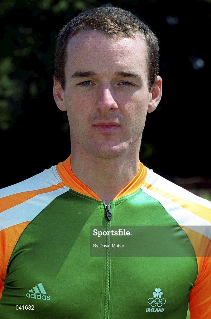 28 June 2000; Cyclist David McCann poses for a portrait at the official launch at the Raddisson Hotel, Dublin, of the new adidas Irish Olympic team kit for the Sydney 2000 Summer Olympic Games. Photo by David Maher/Sportsfile