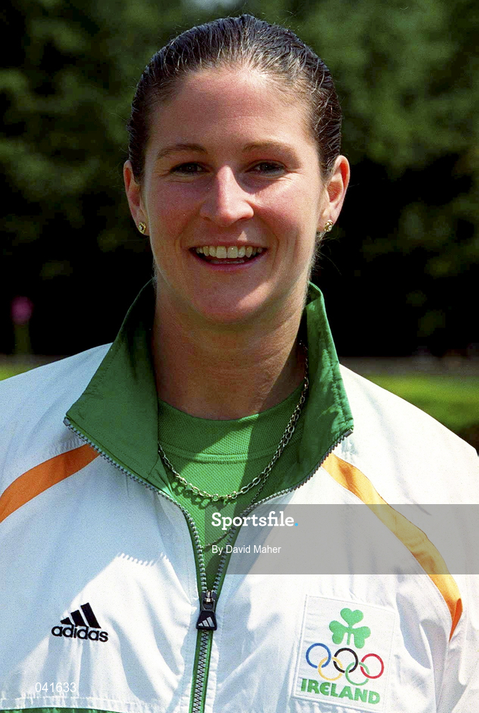 28 June 2000; Badminton player Sonia McGinn poses for a portrait at the official launch at the Raddisson Hotel, Dublin, of the new adidas Irish Olympic team kit for the Sydney 2000 Summer Olympic Games. Photo by David Maher/Sportsfile
