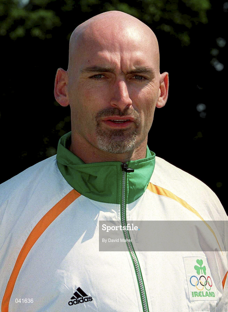 28 June 2000; Javelin thrower Terry McHugh poses for a portrait at the official launch at the Raddisson Hotel, Dublin, of the new adidas Irish Olympic team kit for the Sydney 2000 Summer Olympic Games. Photo by David Maher/Sportsfile