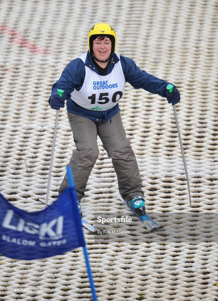 26 April 2008; Ciara Ni Clulachain, from Bray, Co. Wicklow, competing during the 2008 Special Olympics All-Ireland Winter Games. These games are the qualifiers for the 2009 Special Olympics World Winter Games, which takes place in Idaho, USA, from the 6th - 13th February. Ski Club of Ireland, Kilternan, Co. Dublin. Picture credit: Ray McManus / SPORTSFILE