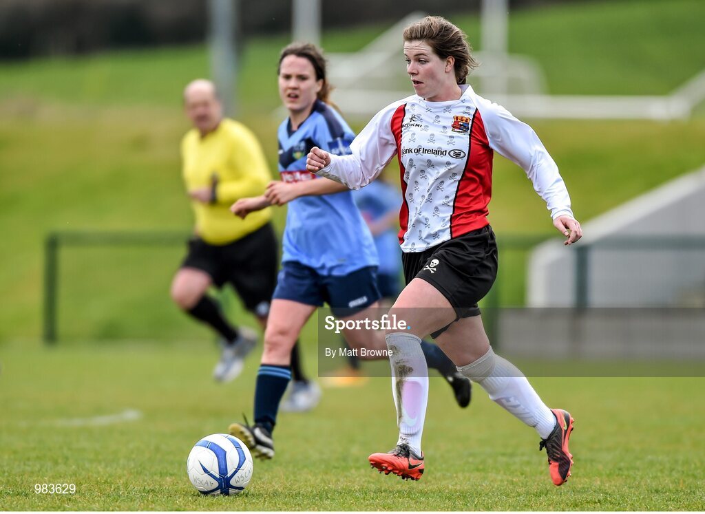 11 April 2015; Ciara O'Connell, UCC, in action against UCD. WSCAI Intervarsities Cup Final, UCD v UCC, Waterford IT, Waterford. Picture credit: Matt Browne / SPORTSFILE