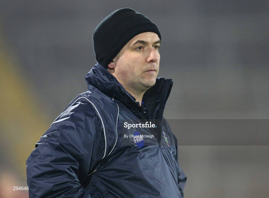 16 February 2008; Monaghan manager Seamus McEnaney watches from the sideline. Allianz National Football League, Division 2, Round 2, Cavan v Monaghan, Kingspan Breffni Park, Cavan. Picture credit; Brendan Moran / SPORTSFILE