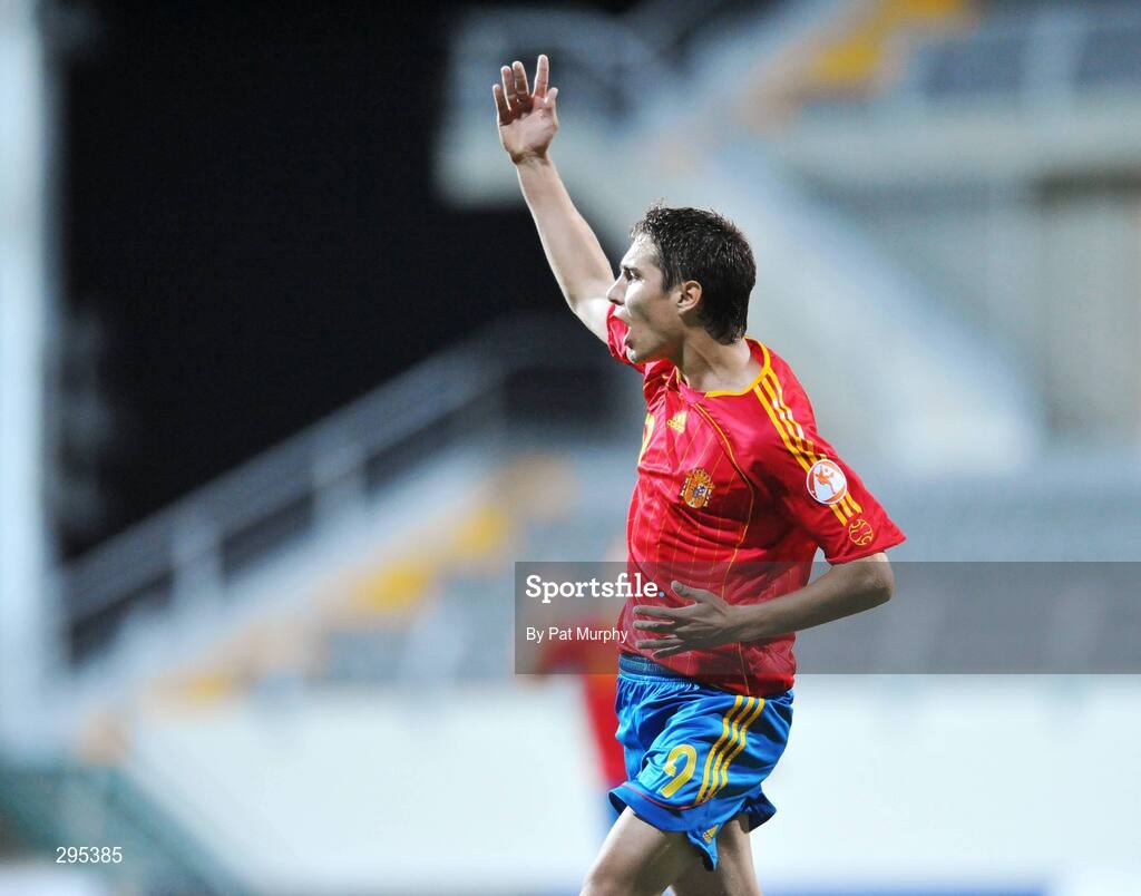 10 May 2008; Ruben, Spain, celebrates after scoring his side's second goal. UEFA European Under-17 Championship Group B, Republic of Ireland v Spain, Mardan Sport Complex, Antalya, Turkey. Picture credit: Pat Murphy / SPORTSFILE