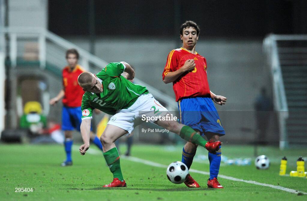 10 May 2008; Padraic Ormsby, Republic of Ireland, in action against Carmona, Spain. UEFA European Under-17 Championship Group B, Republic of Ireland v Spain, Mardan Sport Complex, Antalya, Turkey. Picture credit: Pat Murphy / SPORTSFILE