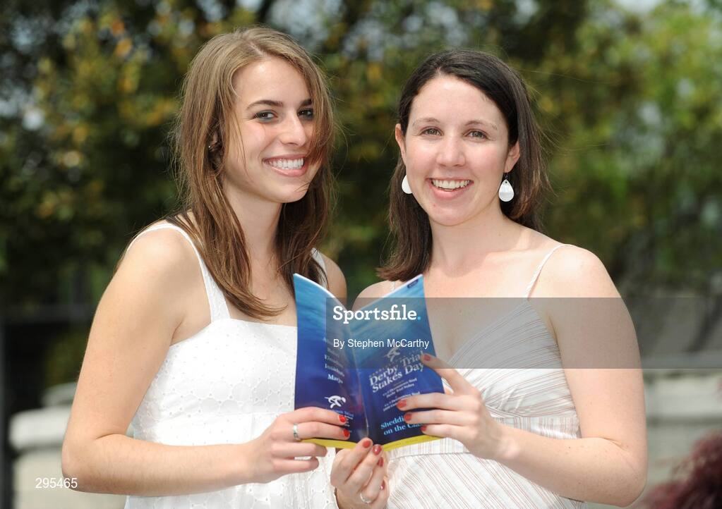 11 May 2008; Vanessa Varous, from New York, left, and Colleen Lenahan, from Texas, at the races. Derrinstown Stud Derby Trial Stakes Day, Leopardstown, Co. Dublin. Picture credit: Stephen McCarthy / SPORTSFILE