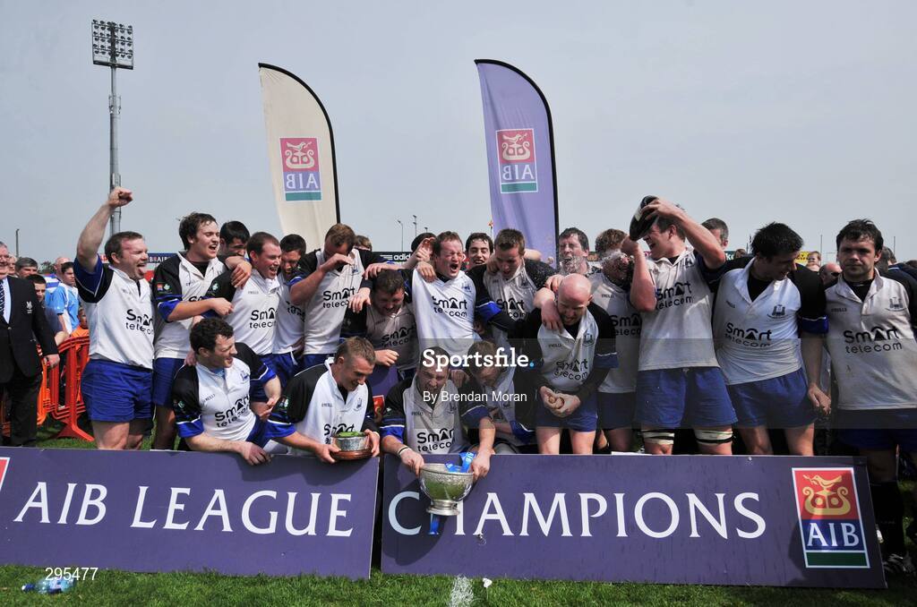 11 May 2008; The Cork Con team celebrate with the cup after the game. AIB All-Ireland League Division 1 Final, Cork Constitution v Garryowen, Musgrave Park, Cork. Picture credit: Brendan Moran / SPORTSFILE