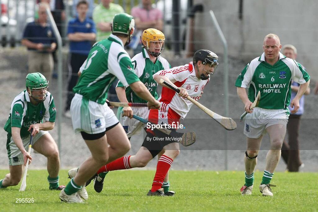 11 May 2008; Francie O'Brien, Fermanagh, in action against Paddy Devlin, Tyrone. GAA Hurling Ulster Senior Championship, Fermanagh v Tyrone, Emmett Park, Lisnaskea, Co. Fermanagh. Picture credit: Oliver McVeigh / SPORTSFILE