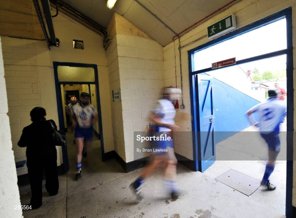 11 May 2008; The Monaghan team make their way out for the start of the match. GAA Hurling Ulster Senior Championship, Cavan v Monaghan, Kingspan Breffni Park, Cavan. Picture credit: Brian Lawless / SPORTSFILE