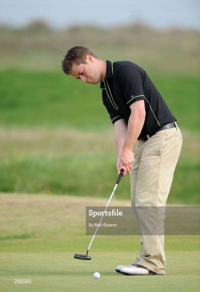 11 May 2008; Connor Doran, Banbridge Golf Club, watches his birdie putt on the 13th green during the Irish Amateur Open Golf Championship. Irish Amateur Open Golf Championship, Royal Dublin Golf Course, Portmarnock, Co. Dublin. Picture credit: Matt Browne / SPORTSFILE