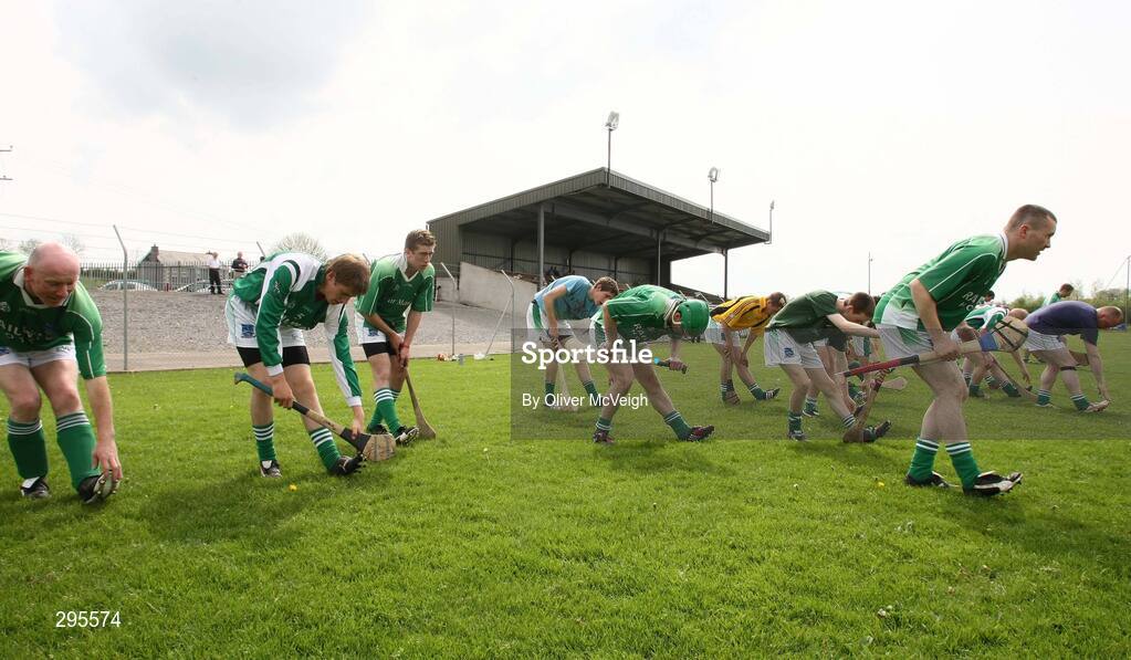 11 May 2008; The Fermanagh squad, warm up before the game. GAA Hurling Ulster Senior Championship, Fermanagh v Tyrone, Emmett Park, Lisnaskea, Co. Fermanagh. Picture credit: Oliver McVeigh / SPORTSFILE