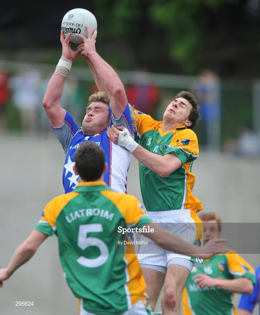 11 May 2008; Kenny O'Connor, New York, in action against David O'Connor, Leitrim. GAA Football Connacht Senior Championship, New York v Leitrim, Gaelic Park, Bronx, New York. Picture credit: David Maher / SPORTSFILE