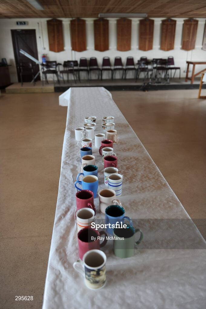 11 May 2008; Cups await the half-time break. GAA Football Leinster Senior Championship, Longford v Westmeath, Pearse Park, Longford. Picture credit: Ray McManus / SPORTSFILE