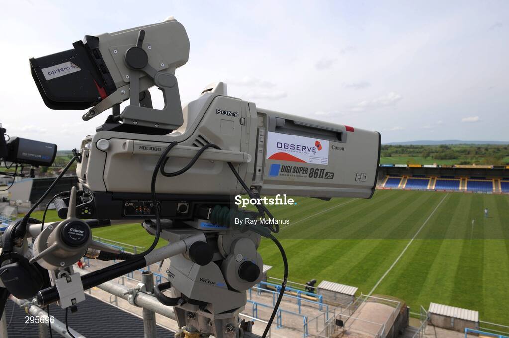 11 May 2008; An Observe televison camera at the ready to record the match for RTE's 'The Sunday Game'. GAA Leinster Senior Football Championship, Longford v Westmeath, Pearse Park, Longford. Picture credit: Ray McManus / SPORTSFILE