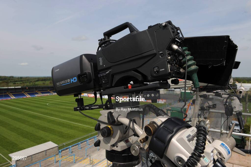 11 May 2008; A televison camera at the ready to record the match. GAA Leinster Senior Football Championship, Longford v Westmeath, Pearse Park, Longford. Picture credit: Ray McManus / SPORTSFILE