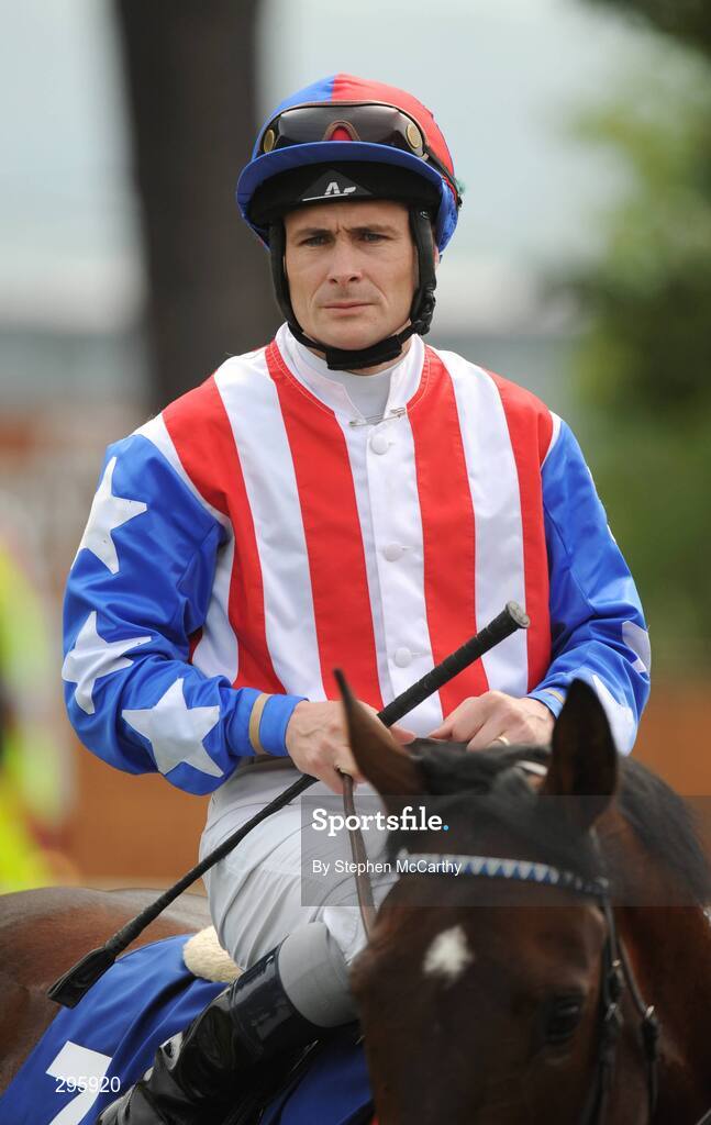 11 May 2008; Jockey Pat Smullen after winning the Carrickmines Maiden race on Theocritus. Derrinstown Stud Derby Trial Stakes Day, Leopardstown, Co. Dublin. Picture credit: Stephen McCarthy / SPORTSFILE