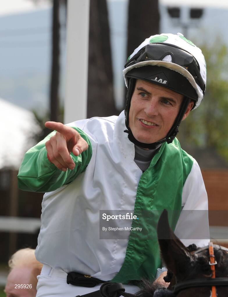 11 May 2008; Jockey Fran Berry after winning the Milltown Handicap race on Merveilles. Derrinstown Stud Derby Trial Stakes Day, Leopardstown, Co. Dublin. Picture credit: Stephen McCarthy / SPORTSFILE