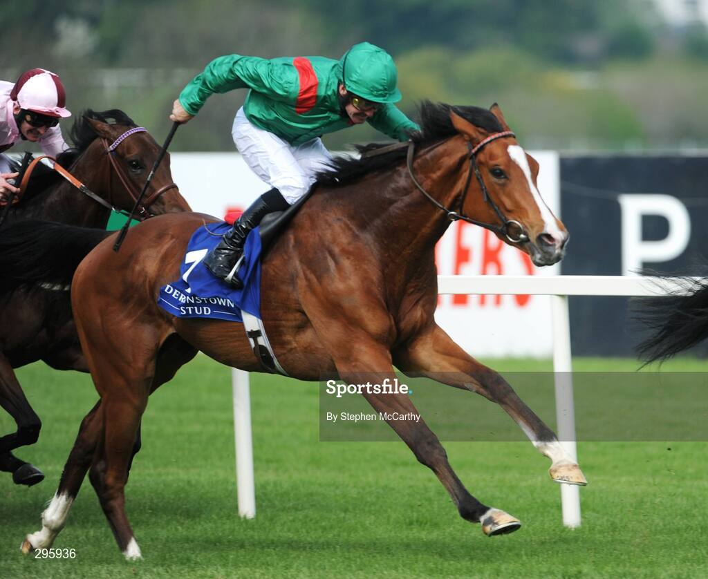 11 May 2008; Katiyra, with Mick Kinane up, during the Derrinstown Stud 1,000 Guineas Trial. Derrinstown Stud Derby Trial Stakes Day, Leopardstown, Co. Dublin. Picture credit: Stephen McCarthy / SPORTSFILE