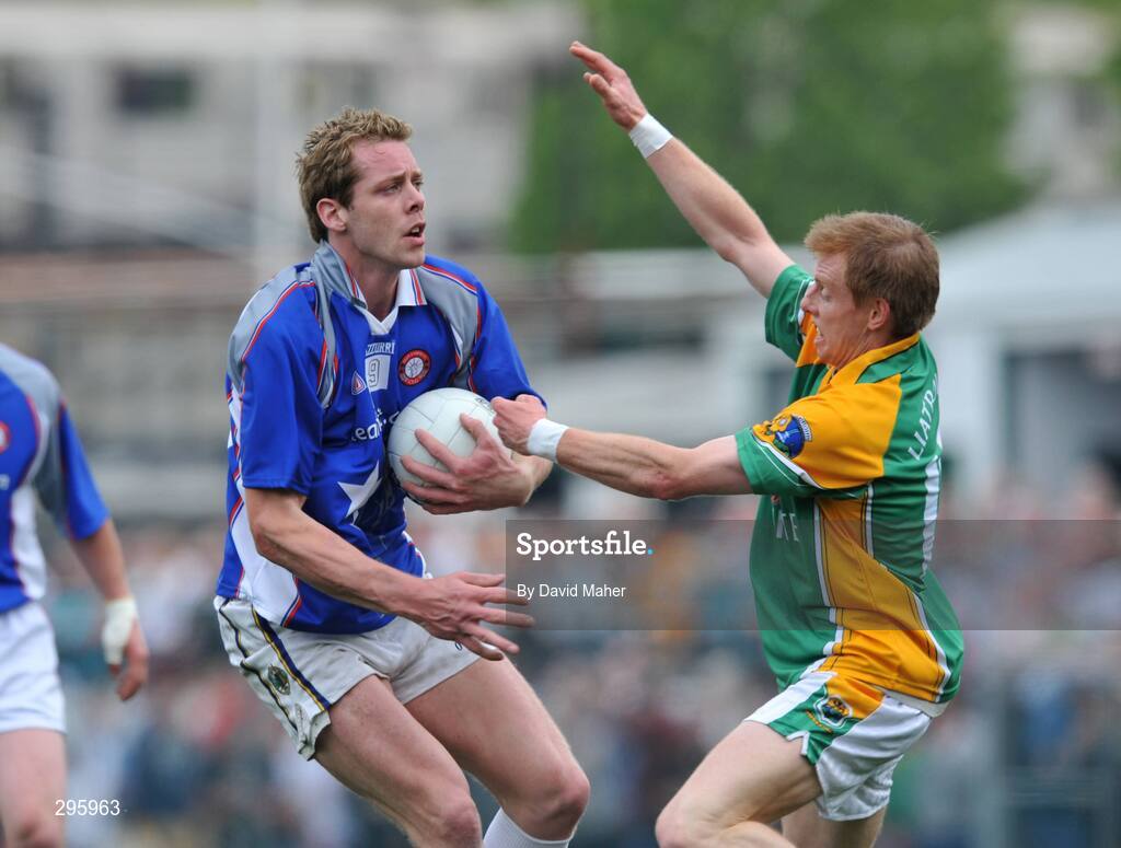 11 May 2008; Adrian O'Connor, New York, in action against Michael Foley, Leitrim. GAA Football Connacht Senior Championship, New York v Leitrim, Gaelic Park, Bronx, New York. Picture credit: David Maher / SPORTSFILE