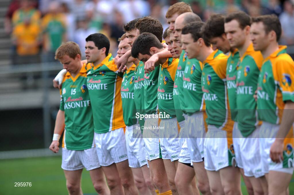 11 May 2008; Leitrim players stand together during the playing of the national anthem. GAA Football Connacht Senior Championship, New York v Leitrim, Gaelic Park, Bronx, New York. Picture credit: David Maher / SPORTSFILE