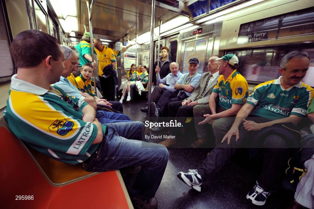 11 May 2008; General view of Leitrim supporters on train 1, on the subway to the Bronx before the game between New York and Leitrim. GAA Football Connacht Senior Championship, New York v Leitrim, Gaelic Park, Bronx, New York. Picture credit: David Maher / SPORTSFILE
