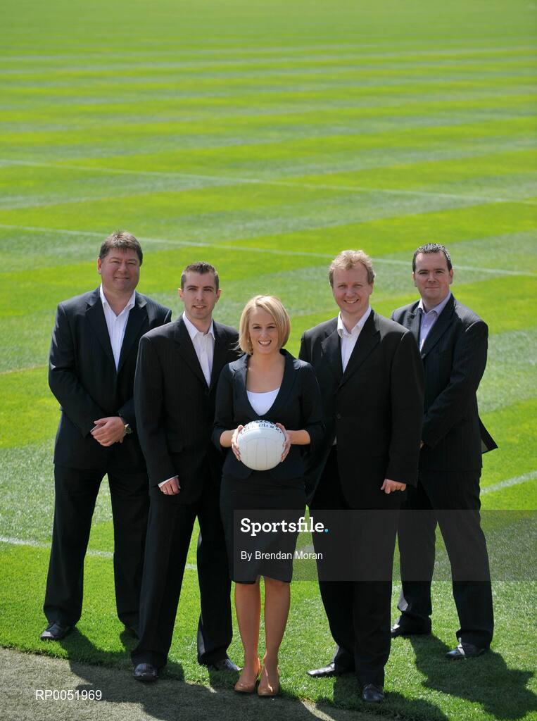 15 May 2008; TV3 has announced its GAA Line-up at Croke Park for Championship Season 2008. All live matches will be hosted by Matt Cooper and he will be joined in the studio by three expert panelists for each match. In addition to the live matches, TV3 will also broadcast a new Thursday prime time magazine show "Championship Throw-In", starting on May 29th. Pictured at the announcement are TV3's team, from left, Trevor Welsh, Commentator, Kieran McSweeney, Gaelic Games Correspondent, Sinead Kissane, Reporter, Matt Cooper, Presenter and Mike Finnerty, Commentator. Croke Park, Dublin. Picture credit: Brendan Moran / SPORTSFILE  *** Local Caption ***