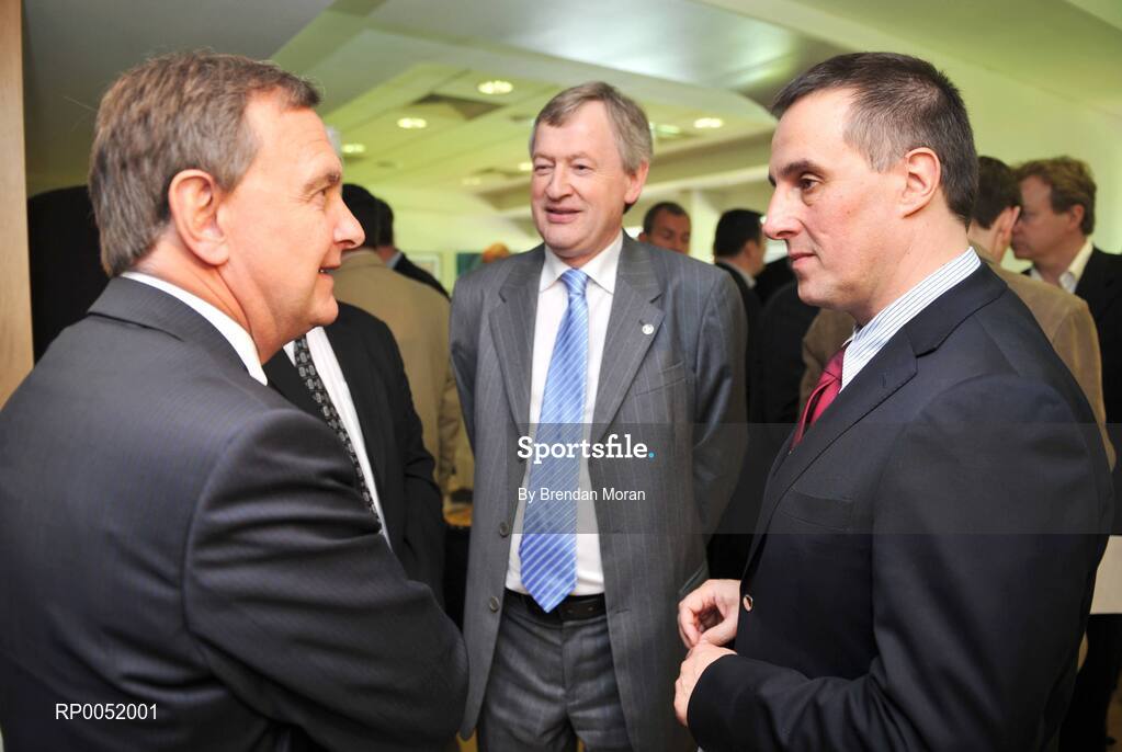 15 May 2008; TV3 has announced its GAA Line-up at Croke Park for Championship Season 2008. All live matches will be hosted by Matt Cooper and he will be joined in the studio by three expert panelists for each match. In addition to the live matches, TV3 will also broadcast a new Thursday prime time magazine show "Championship Throw-In", starting on May 29th. Pictured at the announcement are, from left, New Minister for Arts, Sport and Tourism Martin Cullen, TD, Paraic Duffy, Ard Stiurthoir of the GAA and David McRedmond, Chief Executive, TV3. Croke Park, Dublin. Picture credit: Brendan Moran / SPORTSFILE  *** Local Caption ***