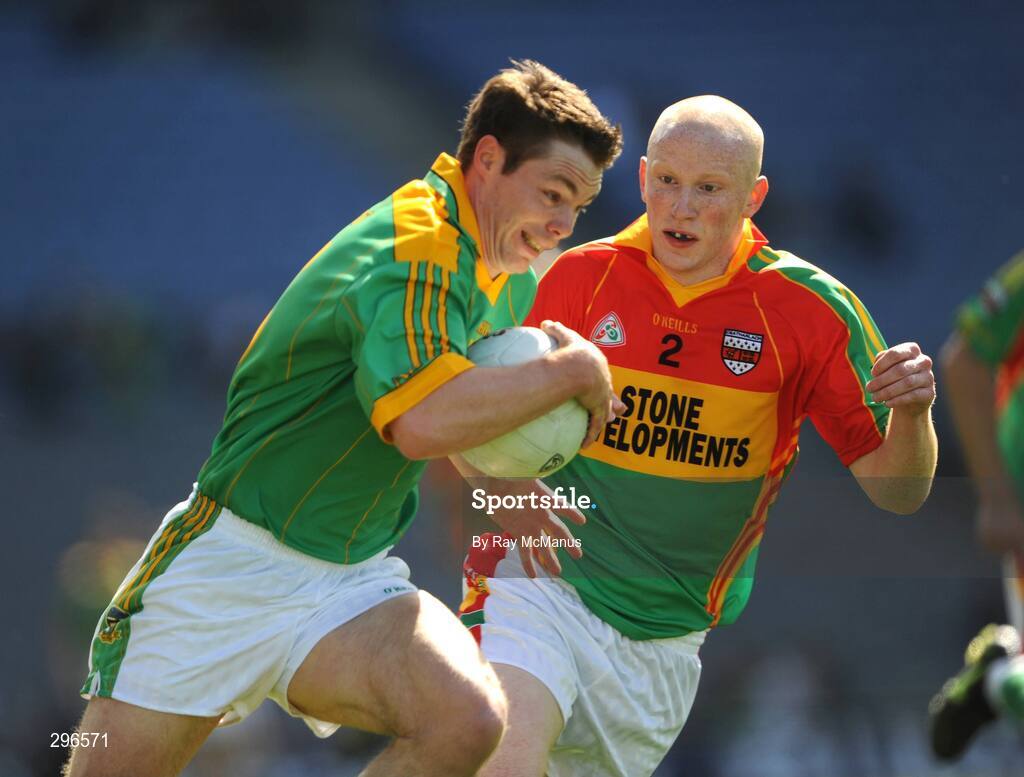 18 May 2008; Stephen Bray, Meath, in action against Evan Doyle, Carlow. GAA Football Leinster Senior Championship 1st Round, Meath v Carlow, Croke Park, Dublin. Picture credit: Ray McManus / SPORTSFILE