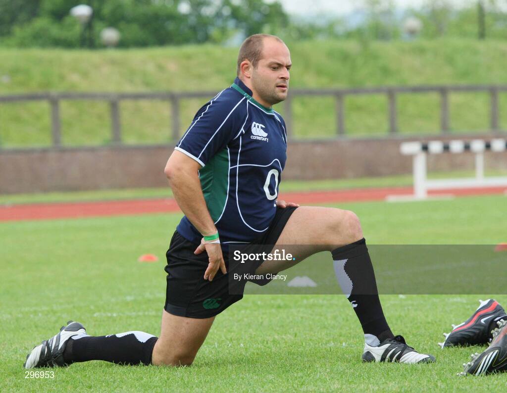 19 May 2008; Ireland's Rory Best warms up during squad training. Ireland rugby squad training, University of Limerick, Limerick. Picture credit: Kieran Clancy / SPORTSFILE