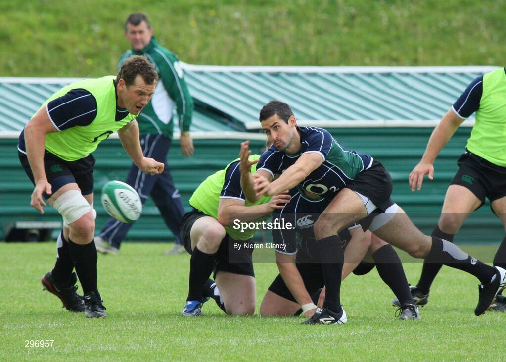 19 May 2008; Ireland's Frank Murphy and Bob Casey, left, in action during squad training. Ireland rugby squad training, University of Limerick, Limerick. Picture credit: Kieran Clancy / SPORTSFILE