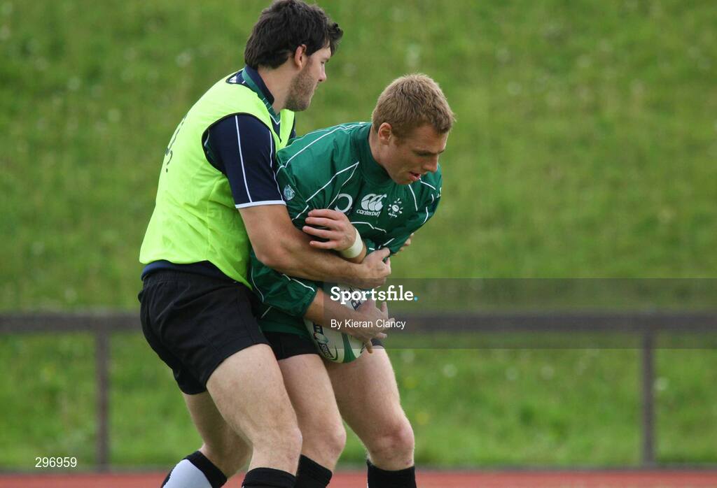 19 May 2008; Ireland's Shane Horgan, left, and Gavin Duffy in action during squad training. Ireland rugby squad training, University of Limerick, Limerick. Picture credit: Kieran Clancy / SPORTSFILE