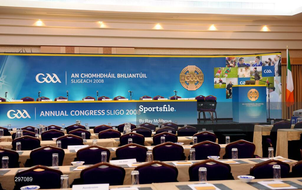 11 April 2008; The Congress Hall before the event. 2008 GAA Annual Congress. Radisson Hotel, Ballincar, Sligo. Picture credit: Ray McManus / SPORTSFILE