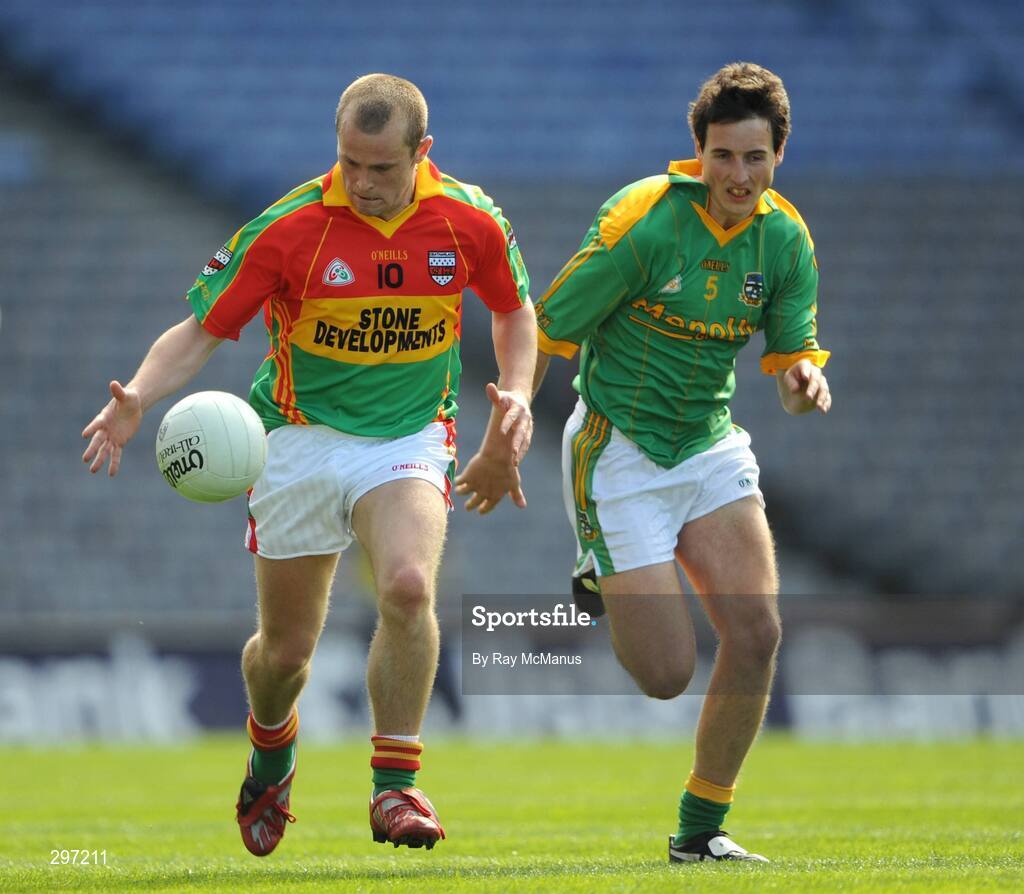 18 May 2008; Bryan Carbery, Carlow, in action against Eoin Harrington, Meath. GAA Football Leinster Senior Championship 1st Round, Meath v Carlow, Croke Park, Dublin. Picture credit: Ray McManus / SPORTSFILE