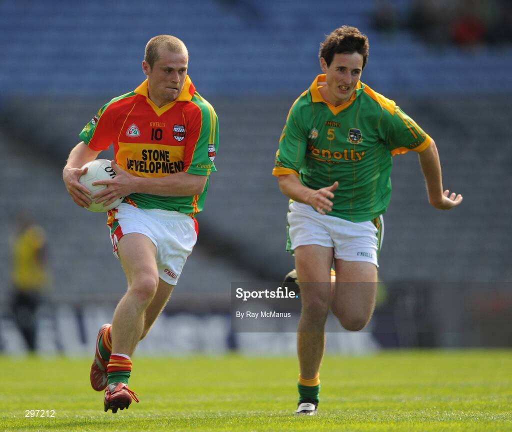 18 May 2008; Bryan Carbery, Carlow, in action against Eoin Harrington, Meath. GAA Football Leinster Senior Championship 1st Round, Meath v Carlow, Croke Park, Dublin. Picture credit: Ray McManus / SPORTSFILE