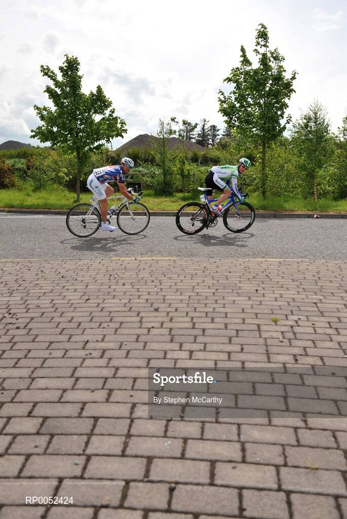 22 May 2008; Paul Griffin, Irish National team, leads Jean Marc Maurin, Team La Pomme Marseille, as the race departs Tralee, Co. Kerry. FBD Insurance Ras 2008 - Stage 5, Tralee - Skibbereen. Picture credit: Stephen McCarthy / SPORTSFILE  *** Local Caption *** 2  53