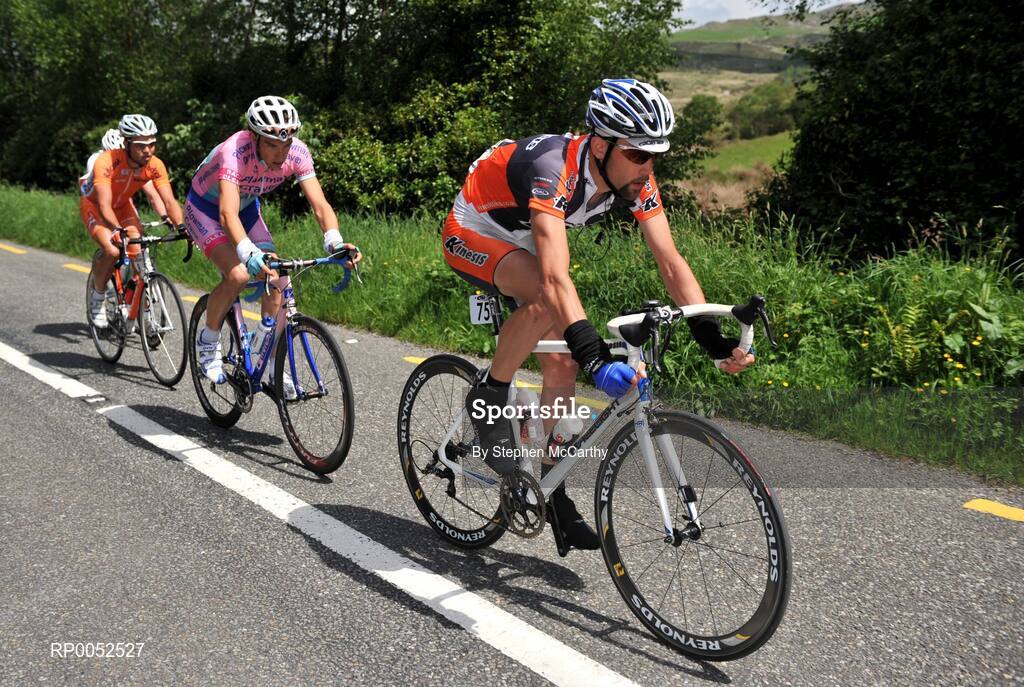 22 May 2008; Kit Gilham, Kensis, leads the break-away group. FBD Insurance Ras 2008 - Stage 5, Tralee - Skibbereen. Picture credit: Stephen McCarthy / SPORTSFILE