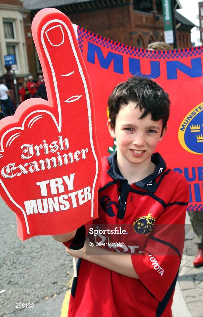 24 May 2008; Young Munster fan Daniel Sheils, from Ennis, Co. Clare, before the game. Heineken Cup Final, Munster v Toulouse, Millennium Stadium, Cardiff, Wales. Picture credit: Oliver McVeigh / SPORTSFILE