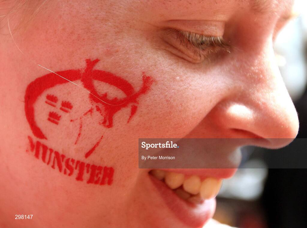 24 May 2008; Munster fan Fiona O'Sullivan, from Highfield, Co. Cork, before the game. Heineken Cup Final, Munster v Toulouse, Millennium Stadium, Cardiff, Wales. Picture credit: Peter Morrison / SPORTSFILE