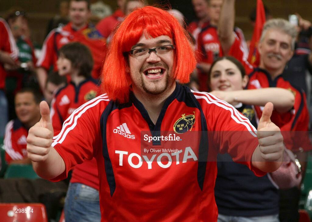 24 May 2008; A Munster fan before the game. Heineken Cup Final, Munster v Toulouse, Millennium Stadium, Cardiff, Wales. Picture credit: Oliver McVeigh / SPORTSFILE