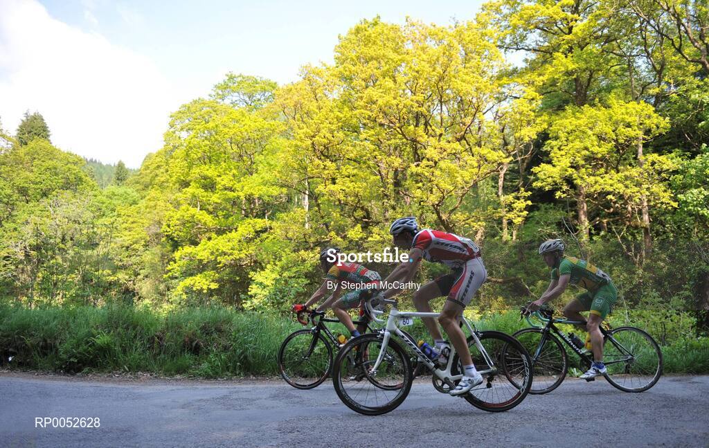 24 May 2008; Riders, from left, Mark Power, Tipperary Dan Morrisey, Kiedt Yannick, Stevens von Haent, during the Slieve Mann climb. FBD Insurance Ras 2008 - Stage 7, Clonmel - Roundwood. Picture credit: Stephen McCarthy / SPORTSFILE