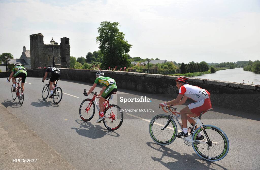 24 May 2008; A general view of the riders crossing a bridge in Loughlinbridge, Co. Carlow. FBD Insurance Ras 2008 - Stage 7, Clonmel - Roundwood. Picture credit: Stephen McCarthy / SPORTSFILE