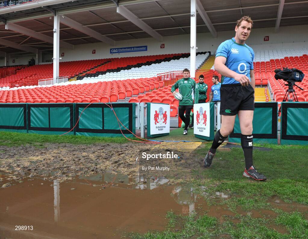 26 May 2008; Ireland's Bob Casey makes his way to the pitch for squad training. Ireland rugby squad training, Captain's run, Kingsholm, Gloucester, England. Picture credit: Pat Murphy / SPORTSFILE *** Local Caption ***