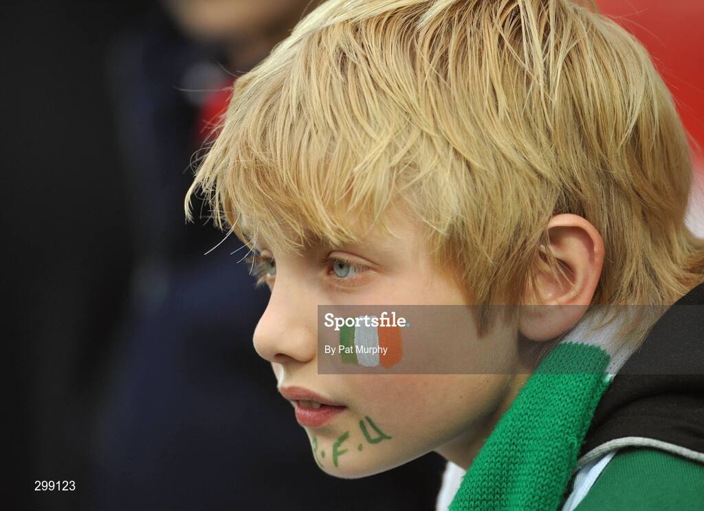 27 May 2008; A young ireland fan watches the game. Representative game, Ireland v Barbarians, Kingsholm, Gloucester, England. Picture credit: Pat Murphy / SPORTSFILE *** Local Caption ***