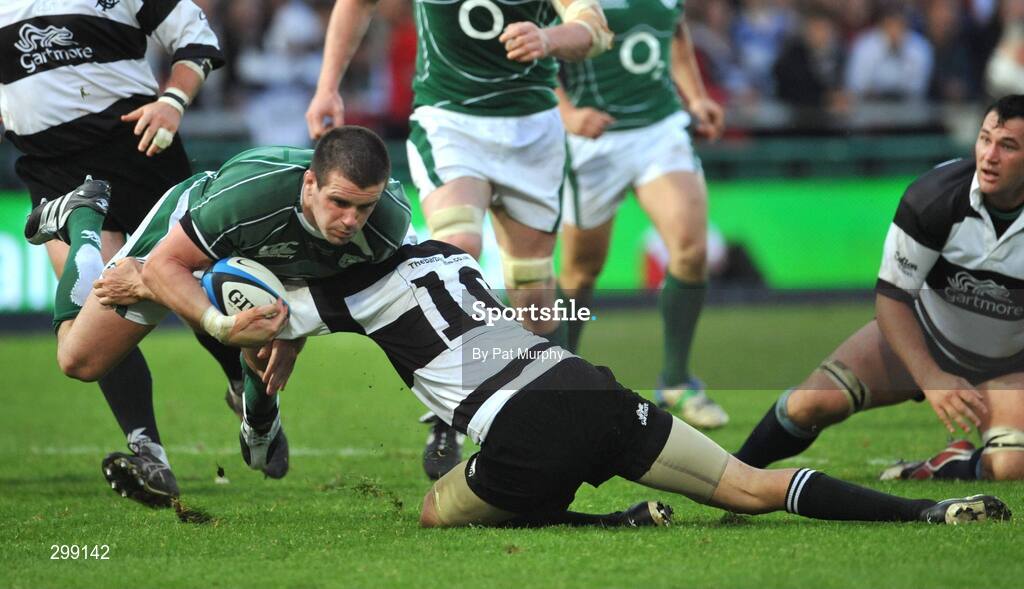 27 May 2008; Shane Jennings, Ireland, in action against Stephen Larkham, Barbarians. Representative game, Ireland v Barbarians, Kingsholm, Gloucester, England. Picture credit: Pat Murphy / SPORTSFILE *** Local Caption ***